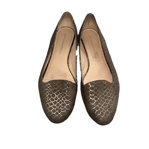 LOEFFLER RANDALL Women’s Flat Brown Gold Snake Pattern almond toe‎ Sz 9